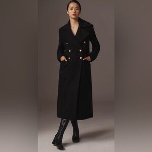 Anthropologie Maeve Sculpted Long Lady Coat